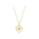 Carissima Gold 9ct Yellow Gold Cubic Zirconia Heart Locket Pendant on Curb Chain Necklace of 46cm/18"