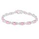 Tuscany Silver Women's Sterling Silver Pink Cubic Zirconia Hugs and Kisses Bracelet of 19cm/7.5"