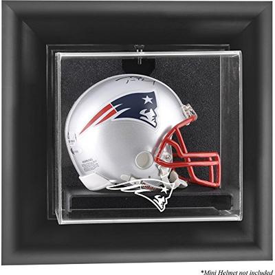 New England Patriots Framed Wall Mounted Logo Mini Helmet Display Case