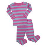 Leveret Striped Kids & Toddler Girls Pajamas 2 Piece Pjs Set 100% Cotton (8 Years, Purple & Denim) screenshot. Sleepwear directory of Clothes.