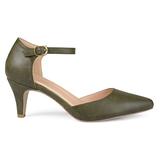 Brinley Co. Womens Faux Leather Comfort Sole D'Orsay Ankle Strap Almond Toe Heels Olive, 5.5 Regular screenshot. Shoes directory of Clothing & Accessories.