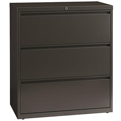Hirsh HL8000 Series 36" 3 Drawer Lateral File Cabinet in Charcoal