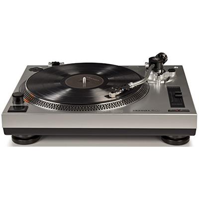 Crosley C100A-SI Turntable with S-Shaped Tone Arm with Adjustable Counterweight, Silver