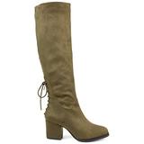 Brinley Co. Womens Knee-High Heeled Boot Olive, 7.5 Regular US screenshot. Shoes directory of Clothing & Accessories.