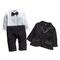 stylesilove Baby Boy Tuxedo Romper and Jacket 2-pc Formal Wear Suit (70/3-6 Months) Black