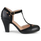 Brinley Co Womens Cut Out Round Toe T-Strap Two-Tone Matte Mary Jane Pumps Black, 7 Wide Width US screenshot. Shoes directory of Clothing & Accessories.