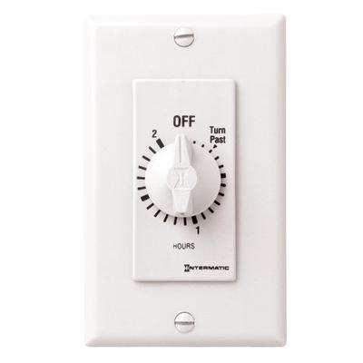 Intermatic FD32HW 2-Hour Spring-Loaded Wall Timer for Lights and Fans, White
