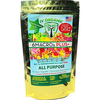 IV Organic 6Macros Plus+ | Premium Blend Fertilizer, with Extra Calcium (4 lbs)
