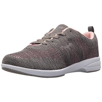 Propet Women's Washable Walker Evolution Oxford, Grey/Pink, 9.5 Medium US