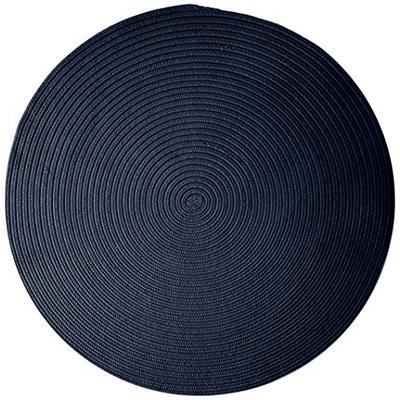 Boca Raton Polypropylene Braided Round Rug, 4-Feet, Navy