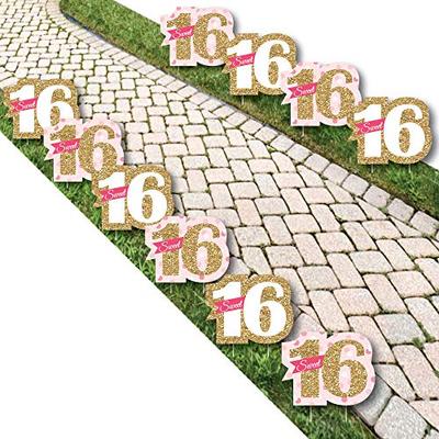 Sweet 16 - Sweet Sixteen Lawn Decorations - Outdoor Birthday Party Yard Decorations - 10 Piece