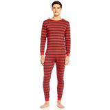 Leveret Mens Red & Grey Striped 2 Piece Pajama Set 100% Cotton X-Small screenshot. Underwear directory of Clothing & Accessories.