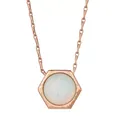 "14k Rose Gold Over Silver Lab-Created White Opal Geometric Pendant Necklace, Women's, Size: 18"""
