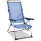 Solenny - Chaise de Plage Lit Pliable 4 Positions Bleu avec Accoudoirs 91x63x105 cm