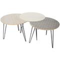 The Home Deco Factory - Set De 3 Tables Basses Gris Home Deco Factory