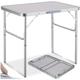 Table pliante valise - table de jardin pliante, table pliable, table camping - gris