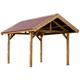 Habrita - Carport 17.89m² bois traité thu3550n - rouge