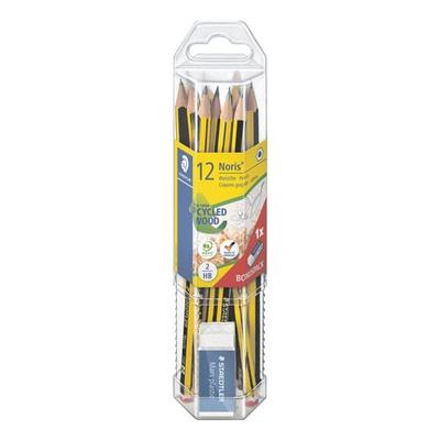 Staedtler 12er-Set Bleistifte »Noris 120« mit gratis Mini-Radierer »Mars plastic« schwarz Image