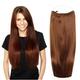 Invisible Wire Secret Hidden Fish Line Hair Extensions 28cm One Piece Straight Hairpieces Real Human Hair No Clips No Tapes 100g(24" 2# dark brown)