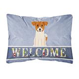 Caroline's Treasures BB5689PW1216 Jack Russell Terrier Welcome Canvas Fabric Decorative Pillow, 12H screenshot. Pillows directory of Bedding.