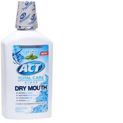 ACT Total Care Dry Mouth Anticavity Fluoride Mouthwash Soothing Mint 33.80 oz (Pack of 2)