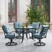 Darby Home Co Bozarth 5 Piece Outdoor Dining Set w/ Cushions Glass/Metal in Black | 52 W x 52 D in | Wayfair 1BF0578E91C14EB7B00C4A0AA47A3033