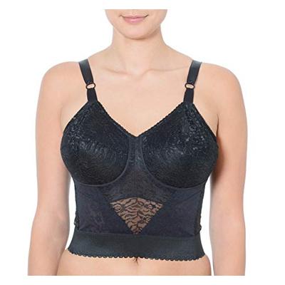 Rago Style 2202 - Long Line Firm Shaping Expandable Cup Bra, 36c Black