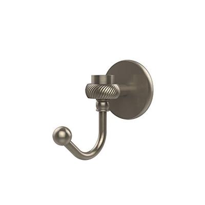 Allied Brass 7120T-PEW Satellite Orbit One Robe Hook with Twisted Accents Antique Pewter