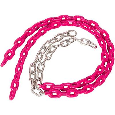 Swing Set Stuff 3 1/2 Ft Coated Trapeze Swing Chain (Pink) with SSS Logo Sticker