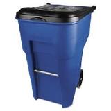 RCP9W2273BLU Brute Rollout Container, Square, Plastic, 95 gal, Blue screenshot. Cleaning Supplies directory of Home & Garden.