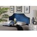 Baxton Studio Avignon Modern & Contemporary Navy Blue Velvet Fabric Upholstered Queen Size Headboard- BBT6566-Navy Blue-HB-Queen