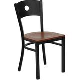 Flash Furniture HERCULES Series Black Circle Back Metal Restaurant Chair - Cherry Wood Seat screenshot. Chairs directory of Office Furniture.