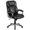 Flash Furniture Mid-Back Black Leather Executive Swivel Chair with Padded Arms