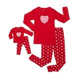 Leveret Kids & Toddler Pajamas Matching Doll & Girls Pajamas 100% Cotton Pjs Set (Hearts,10 Years) screenshot. Sleepwear directory of Clothes.