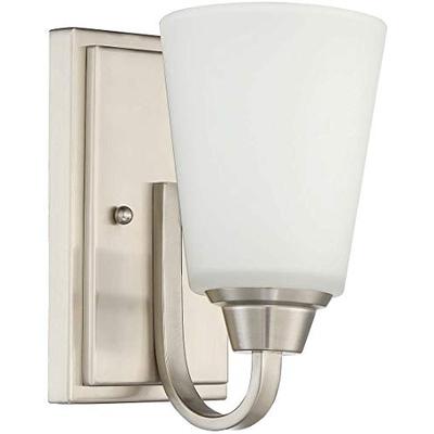 Craftmade 41901-BNK Grace Wall Sconce Lighting, 1-Light, 60 Watts, Brushed Polished Nickel (5" W x 9