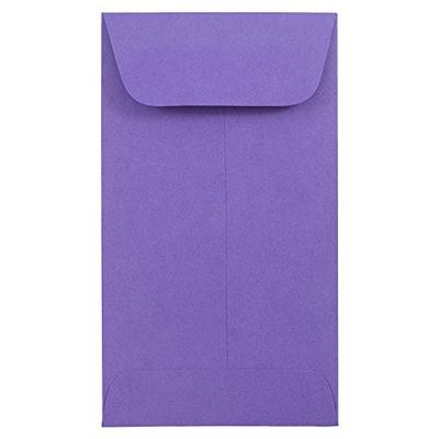JAM PAPER #6 Coin Business Colored Envelopes - 3 3/8 x 6 - Violet Purple Recycled - Bulk 500/Box