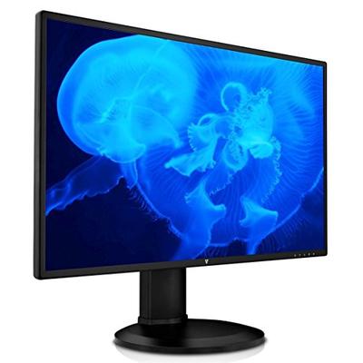 V7 27" QHD 2560 x 1440 Widescreen LED Monitor, Height Adjustable, DP, HDMI, Speakers - L27HAS2K-2N