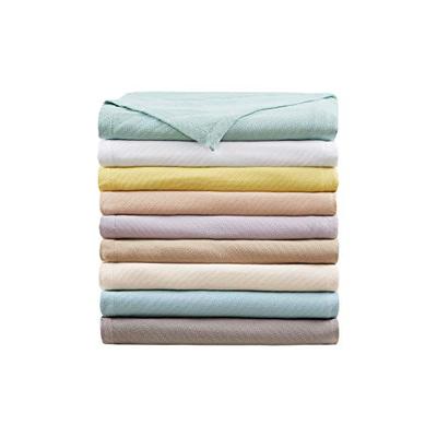 Madison Park Liquid Cotton Luxury Blanket Blue 66x90 Twin Size Premium Soft Cozy 100% Ring Spun Cott