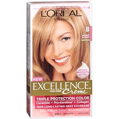 L'Oreal Excellence Creme Hair Color #8 Medium Blonde 1 Application - Pack of 3
