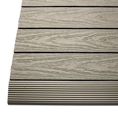 NewTechWood US-QD-SF-ZX-ST 1/6 x 1 ft. Quick Composite Deck Tile Straight Trim in Egyptian Stone Gra