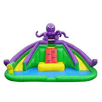 JumpOrange Inflatable Residential Duralite Kiddo Monster Octopus Water Park Backyard Party Water Sli