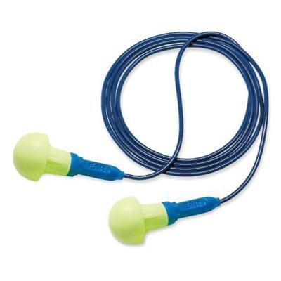 3M Multiple Use E-A-R Push-Ins Mushroom Shaped Foam Metal Detectable Corded Earplugs