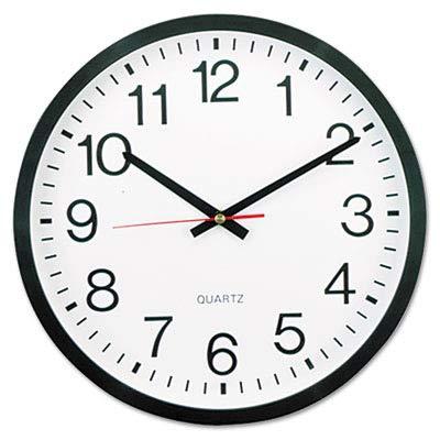 Universal UNV10431 Round Wall Clock 11-1/2", Black