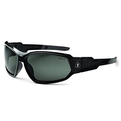 Ergodyne Skullerz Loki Convertible Safety Sunglasses/Goggle Kit - Black Frame, Smoke Lens