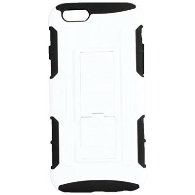 MYBAT Rubberized Car Armor Stand Protector Cover iPhone 6 - Retail Packaging - White/Black