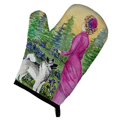 Caroline's Treasures SS8154OVMT Lady with her Norwegian Elkhound Oven Mitt, Large, multicolor