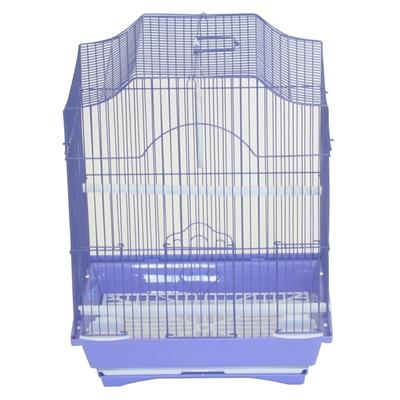 YML Purple Cornerless Flat Top Bird Cage, Small