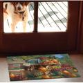 Toland Home Garden Farm Pumpkin 30 in. x 18 in. Non-Slip Indoor Door Mat Synthetics in Brown/Green | 18 W x 30 D in | Wayfair 800281