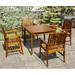 Breakwater Bay Enright Acacia 5 Piece Outdoor Dining Set Wood in Brown/White | 29 H x 36 W x 36 D in | Wayfair F1F7DBEB57944ED4AE90DF25F6CE673D