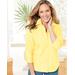 Draper's & Damon's Women's Foxcroft Wrinkle-Free Solid 3/4 Sleeve Shirt - Yellow - 12P - Petite
